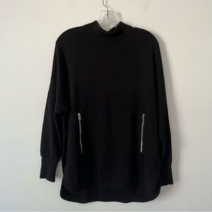 Varley Bay Sweat Oversized Longline Mock Neck Black Sweatshirt XS